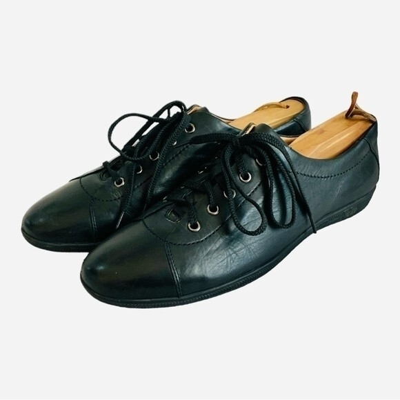 VITTO ROSSI Black Leather Lace-Up Sneakers Men’s Casual Comfy Shoes US 8 main image 10